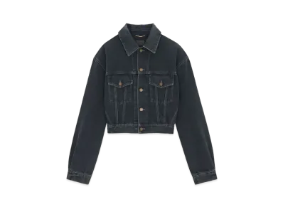 Saint Laurent Women's 80's Jacket "Dark Blue Black"