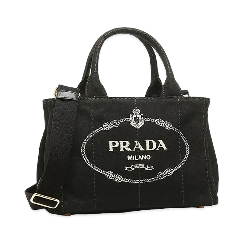 PRADA Canapa 2WAY Bag "Black"