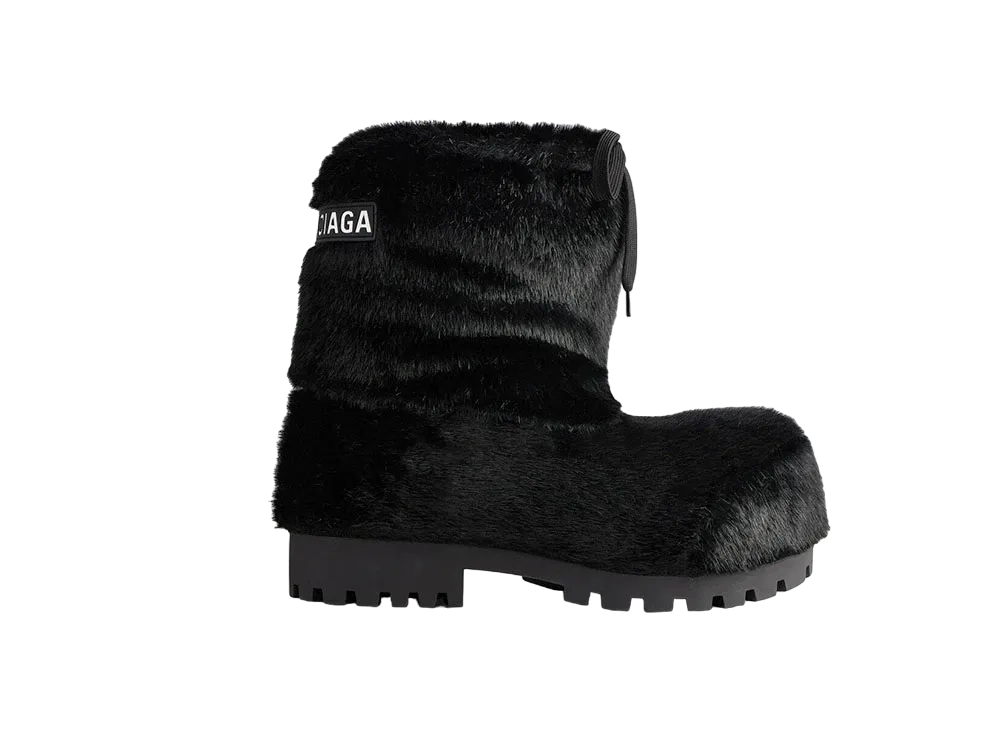 BALENCIAGA Women's Skiwear Alaska Low Boot Fake Mink "Black"