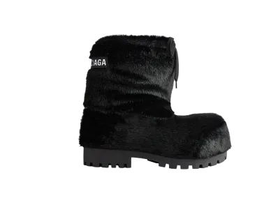 BALENCIAGA MENS Skiwear Alaska Low Boot Fake Mink "Black"