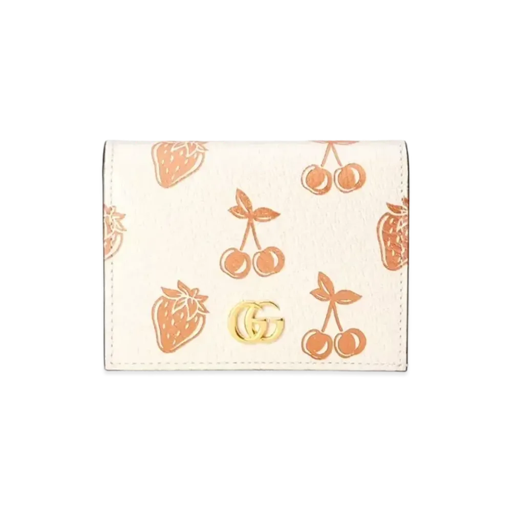 GUCCI GG Marmont berry Card Case Wallet "White"