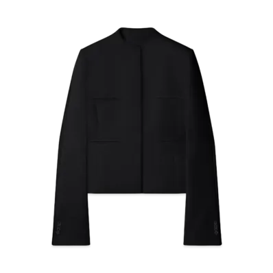 Courreges Officer Collar Heritage Crepe Tailored Jacket "Black"