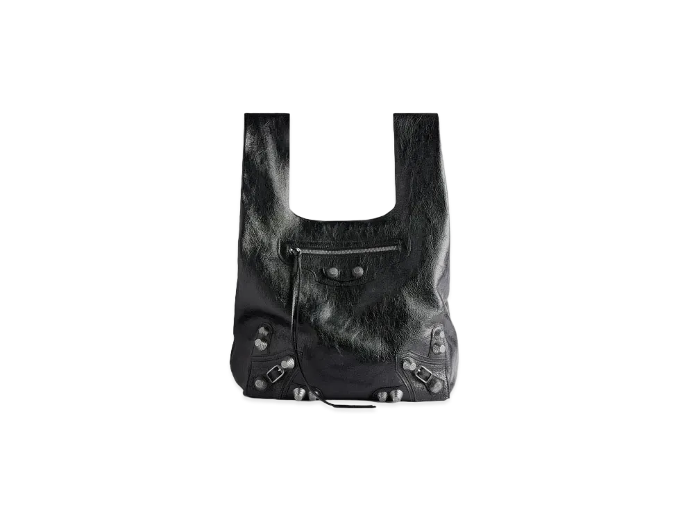 BALENCIAGA Le Cagole Shopper Bag In Arena Lambskin "Black"