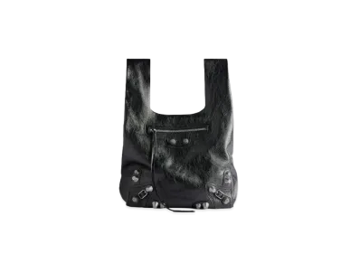 BALENCIAGA Le Cagole Shopper Bag In Arena Lambskin "Black"