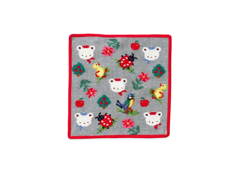 FEILER x familiar Handkerchief "Light Grey/Red"