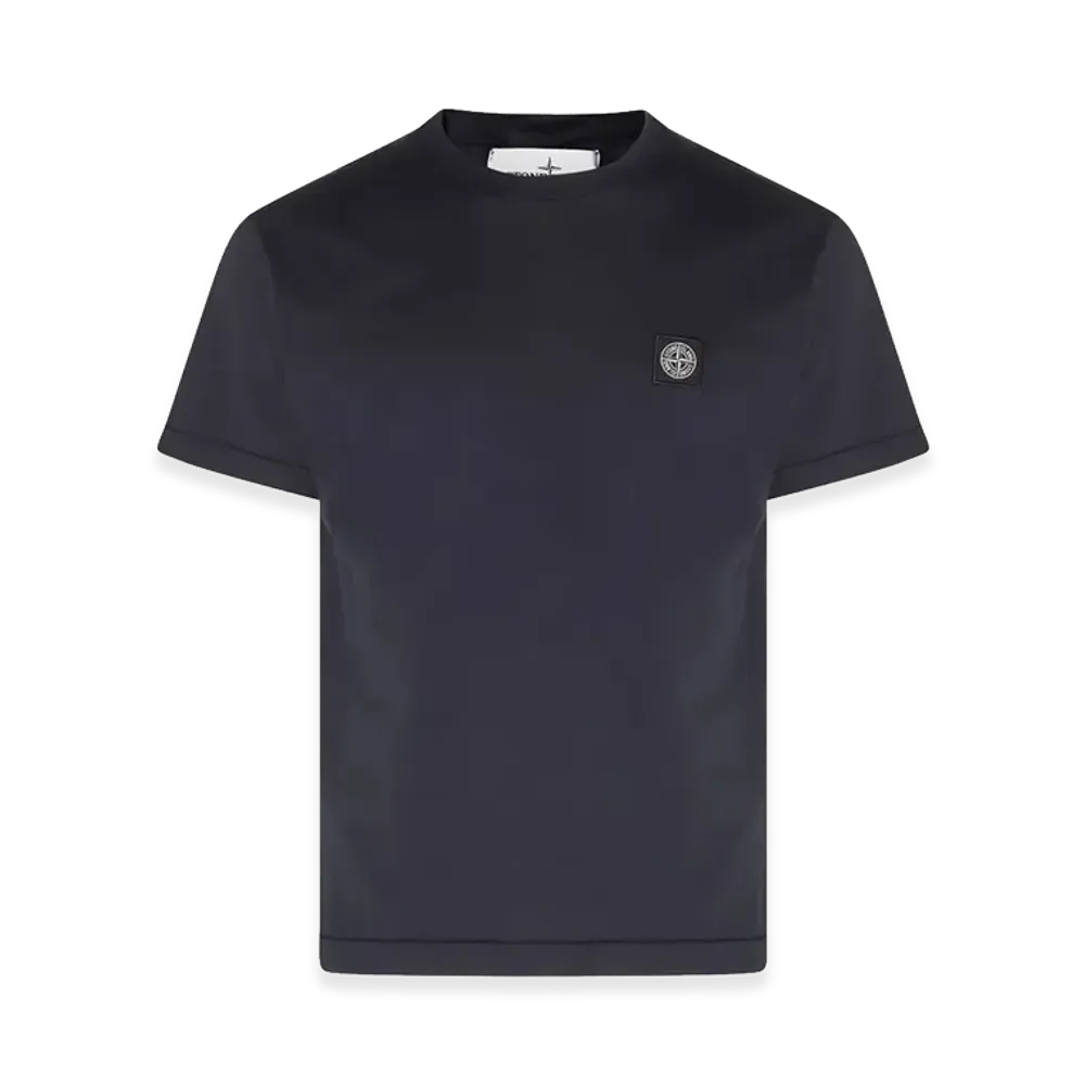 ストーンアイランド スリムフィット コットン ジャージー Tシャツ コンパス パッチ付き "ブルー"