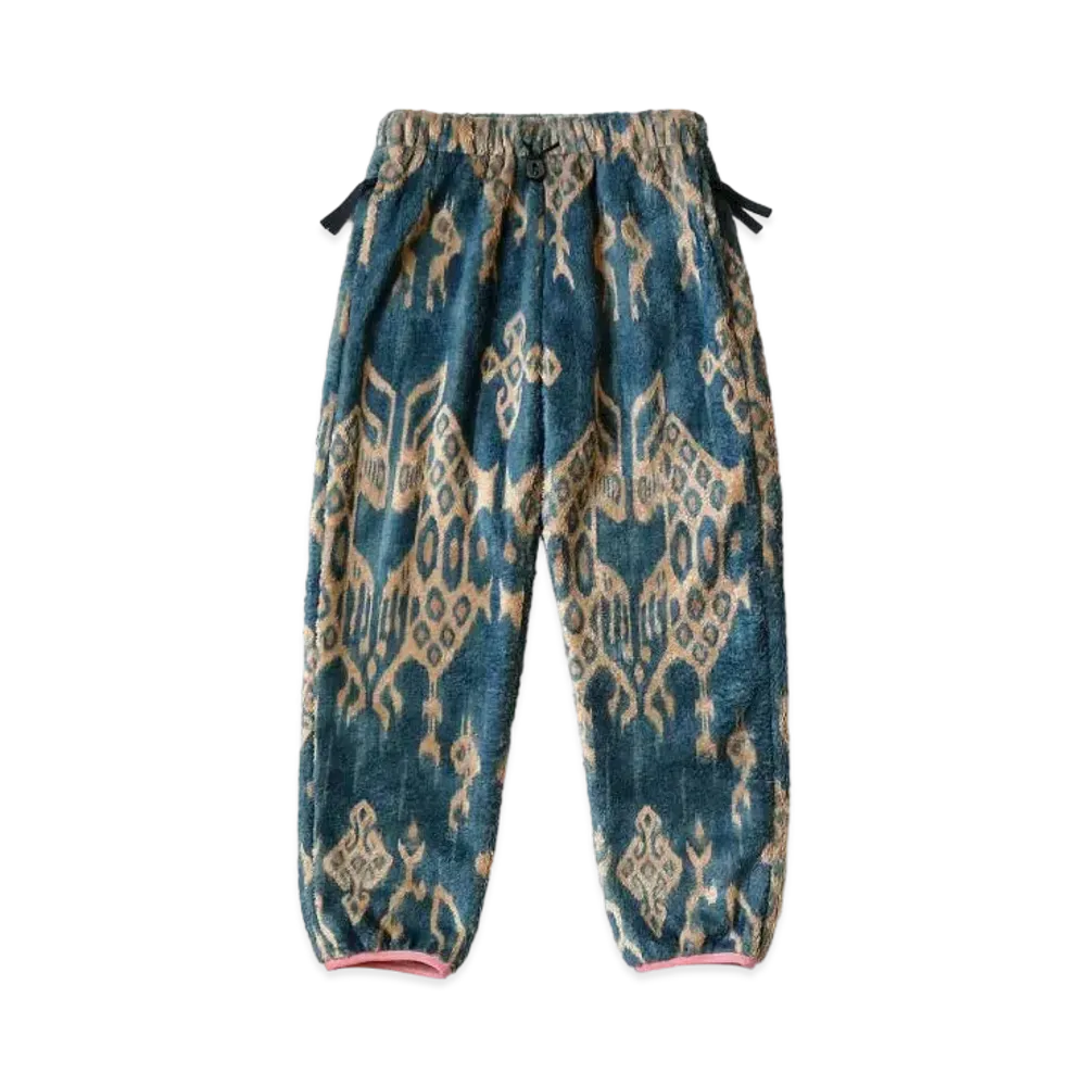 KAPITAL Java Kasuri Fleece Easy Pants "Navy"
