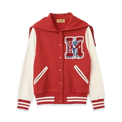 HYSTERIC GLAMOUR Hysteric Fuzz Varsity Jacket Women "Red"