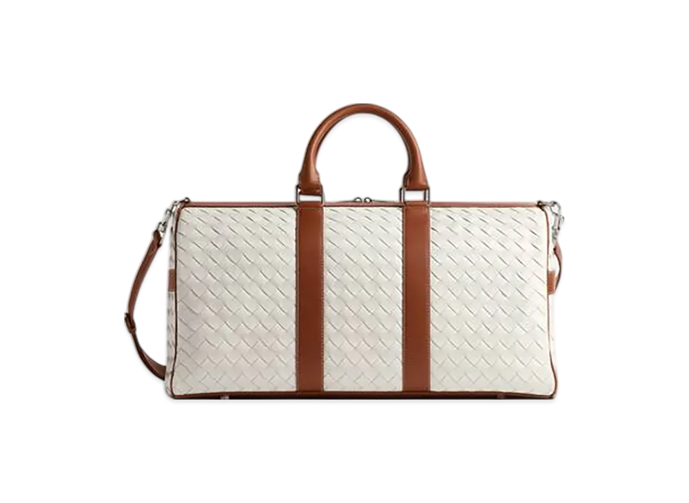 Bottega Veneta Intrecciato Duffle "White/Light Wood"