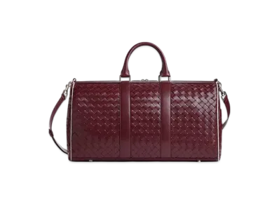 Bottega Veneta Intrecciato Duffle "Barolo/White"