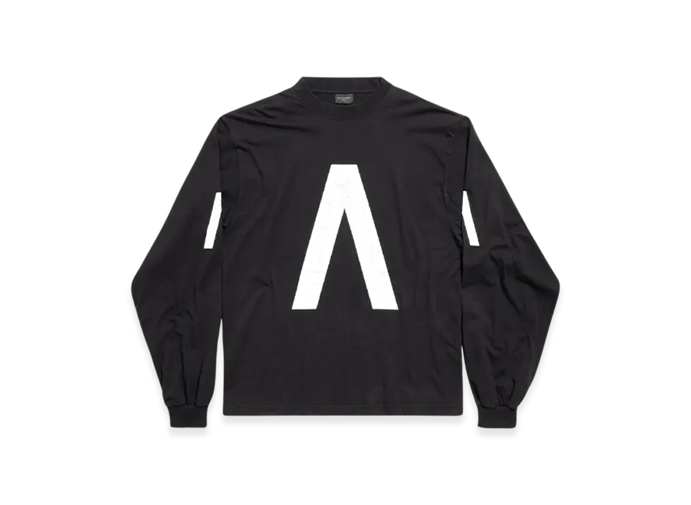 BALENCIAGA Music Archive Series Connected Long Sleeve T-Shirt Medium Fit "Black White"