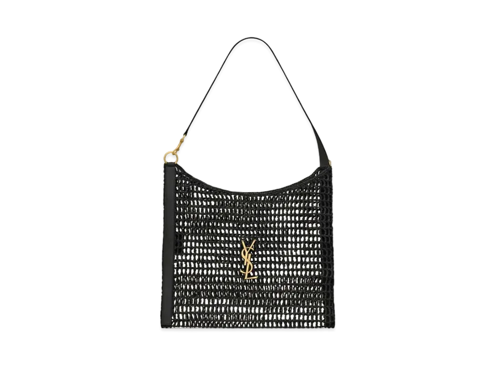 Saint Laurent Oxalis Bag in Raffia Macrame "Black"