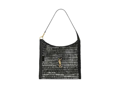 Saint Laurent Oxalis Bag in Raffia Macrame "Black"