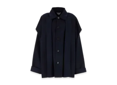 Bottega Veneta Women's Wool Blend Coat "Midnight Blue"