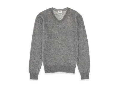 Saint Laurent Women's V-Neck Sweater "Gray"