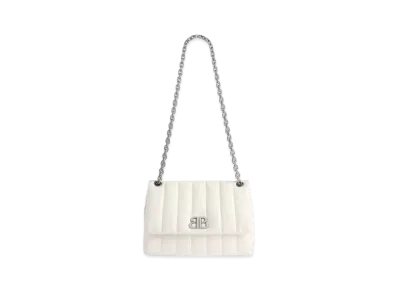 BALENCIAGA Monaco Mini Bag Quilted "White"