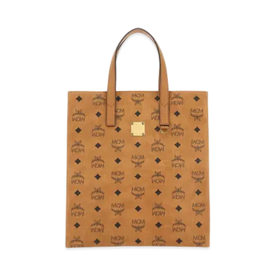 MCM Women's Printed Canvas Small Aren Shopping Bag "Brown"