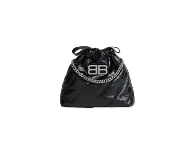 BALENCIAGA Crush XS Tote Bag Kilt "Black"