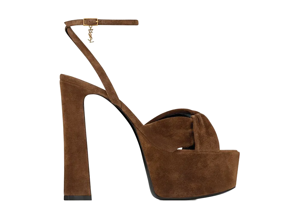Saint Laurent Women's Franciane Platform Sandals "Dark Havana"
