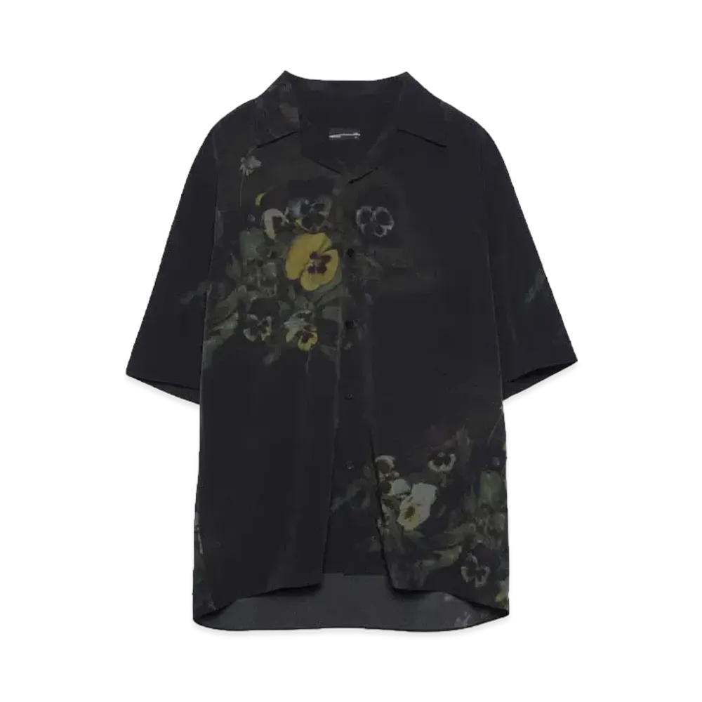 LAD MUSICIAN DECHINE PANSY OPEN COLLAR SS SH "BLACK DARK"