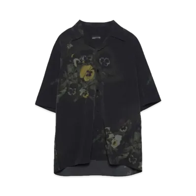 LAD MUSICIAN DECHINE PANSY OPEN COLLAR SS SH "BLACK DARK"