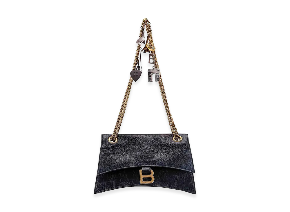 BALENCIAGA Women's Crush Chain Small Shoulder Bag "Black"