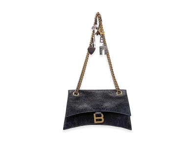 BALENCIAGA Women's Crush Chain Small Shoulder Bag "Black"