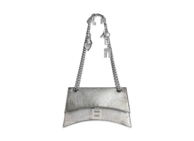 BALENCIAGA Crush Small Chain Bag in Dirty Effect "Silver"