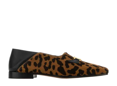 Valentino Garavani Printed Calf Hair Babouchoes Loafers "White"