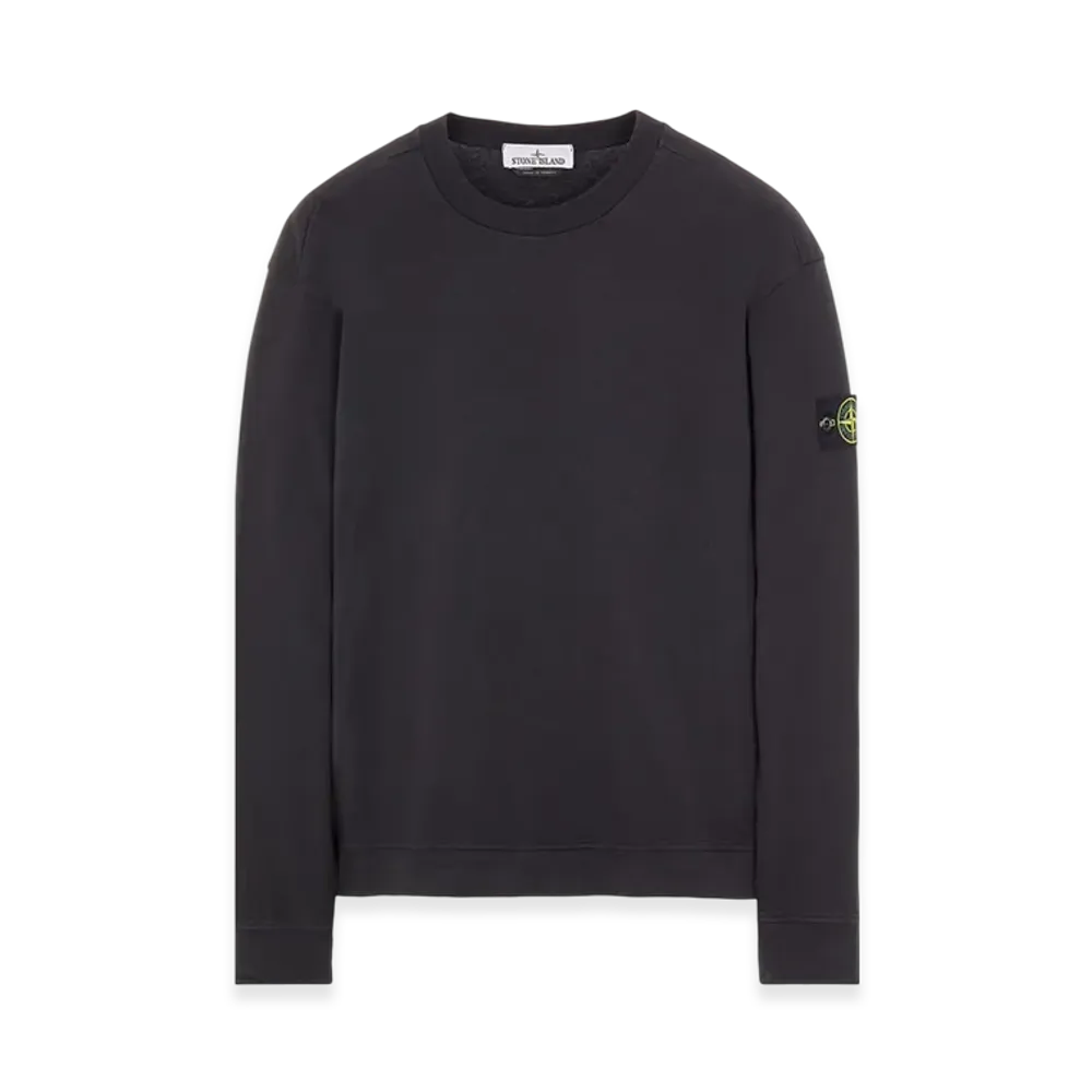 Stone Island 63750 Garment Dyed Gauzed Cotton Crewneck Sweatshirt - 22FW "Black"