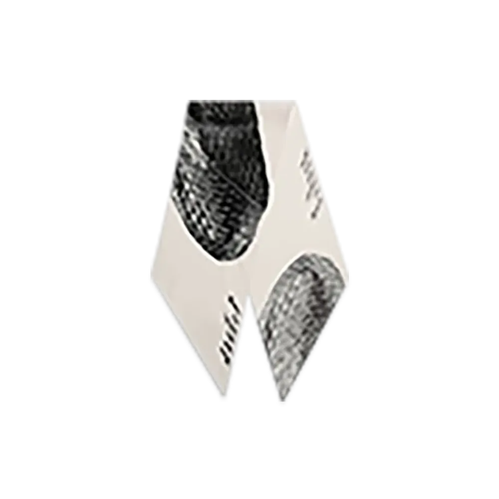 Bottega Veneta Plisse Printed Foulard "Chalk/Black"
