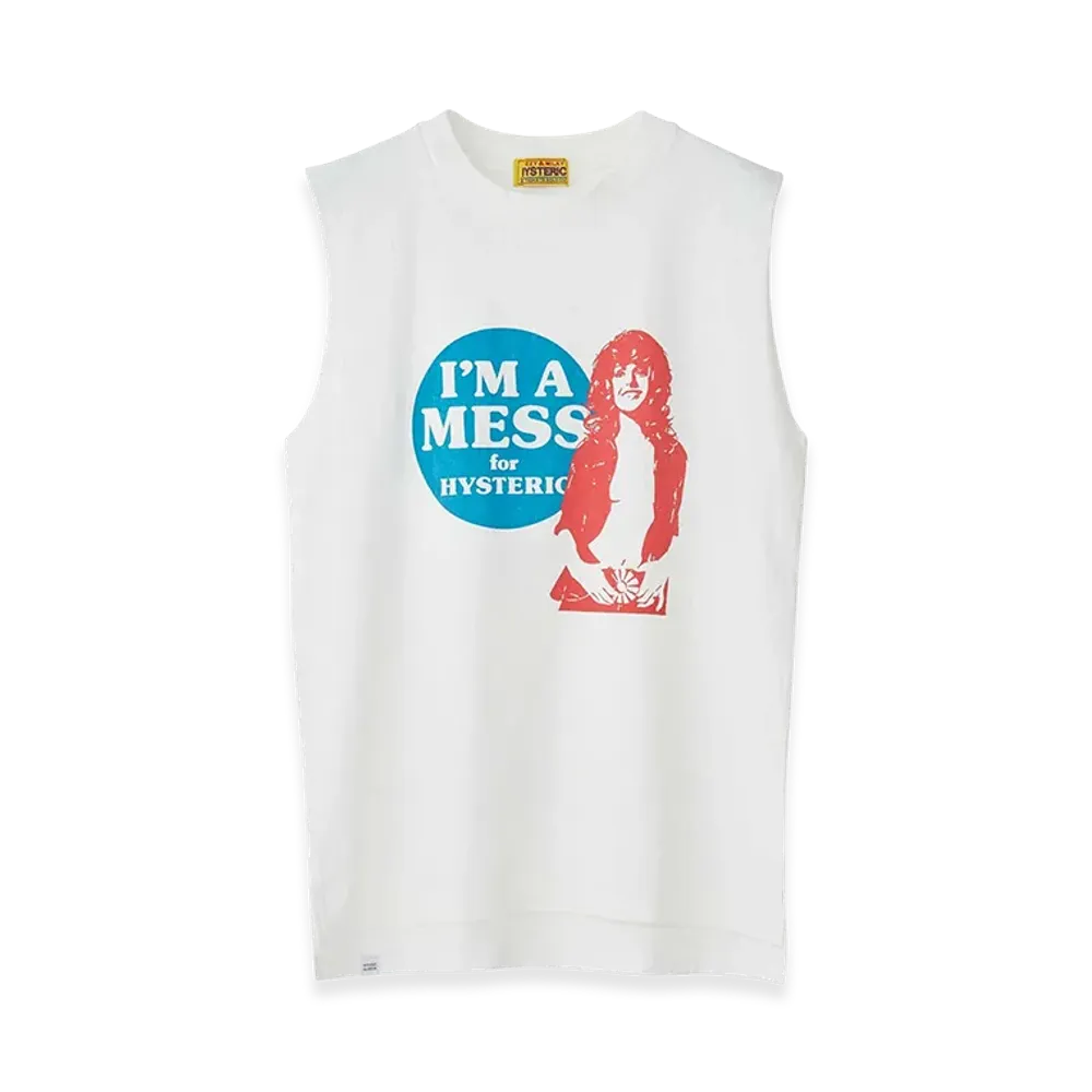 HYSTERIC GLAMOUR Women's I'm A Mess Hys Sleeveless Top "White"
