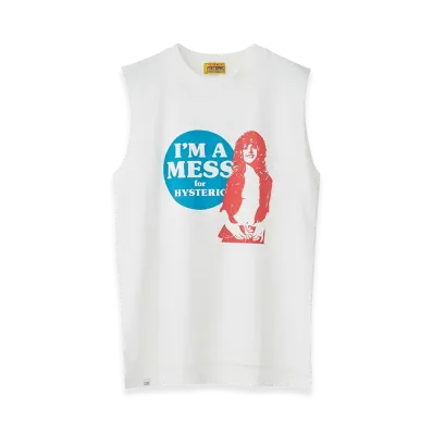 HYSTERIC GLAMOUR Women's I'm A Mess Hys Sleeveless Top "White"