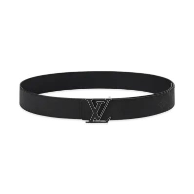 Louis Vuitton Belt LV Initials Monogram Reflective 40mm Reversible "Noir"