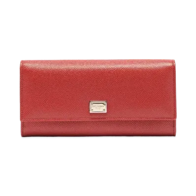 Dolce&Gabbana Continental Wallet Dauphine Leather "Red"