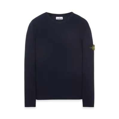 Stone Island 507D8 Ribbed Soft Cotton Crewneck Knit - 23SS "Navy Blue"