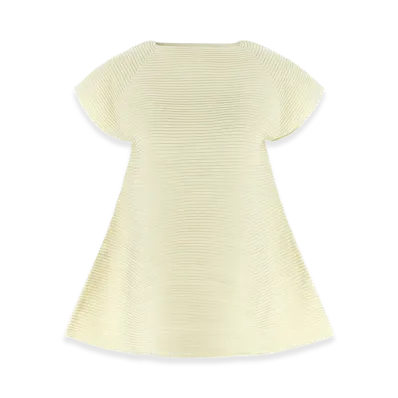 ISSEY MIYAKE Womens Corrugated Knit Dress "Yellow"