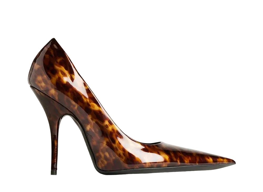BALENCIAGA Women's Knife 110mm Pump Tortoise Shell Print "Brown"