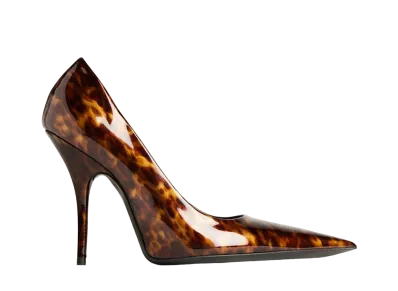 BALENCIAGA Women's Knife 110mm Pump Tortoise Shell Print "Brown"