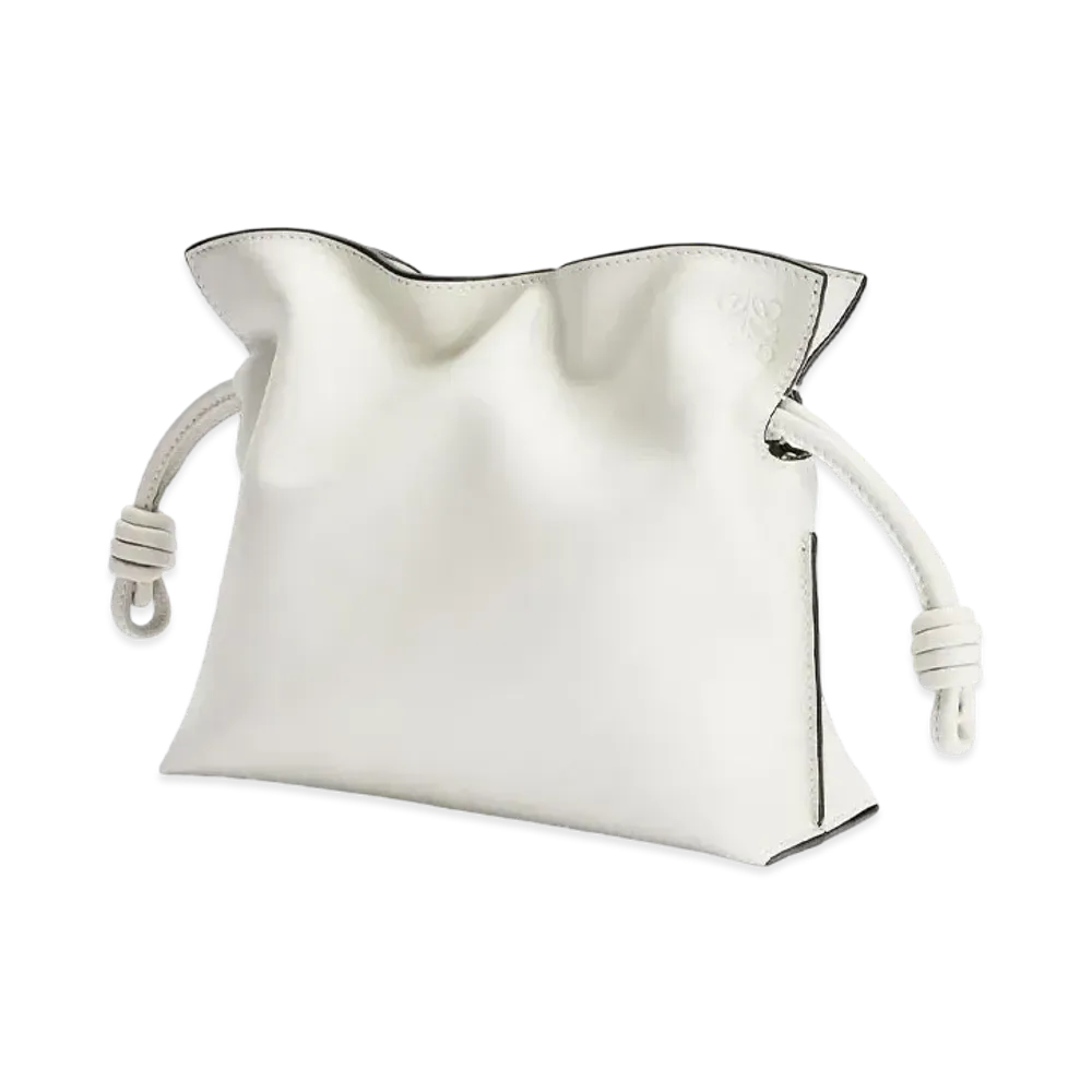 LOEWE Mini Flamenco Clutch In Nappa Calfskin "Soft White"