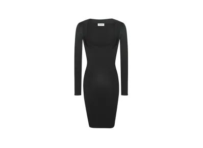 Saint Laurent Women's Decollete Dress in Knit "Black"