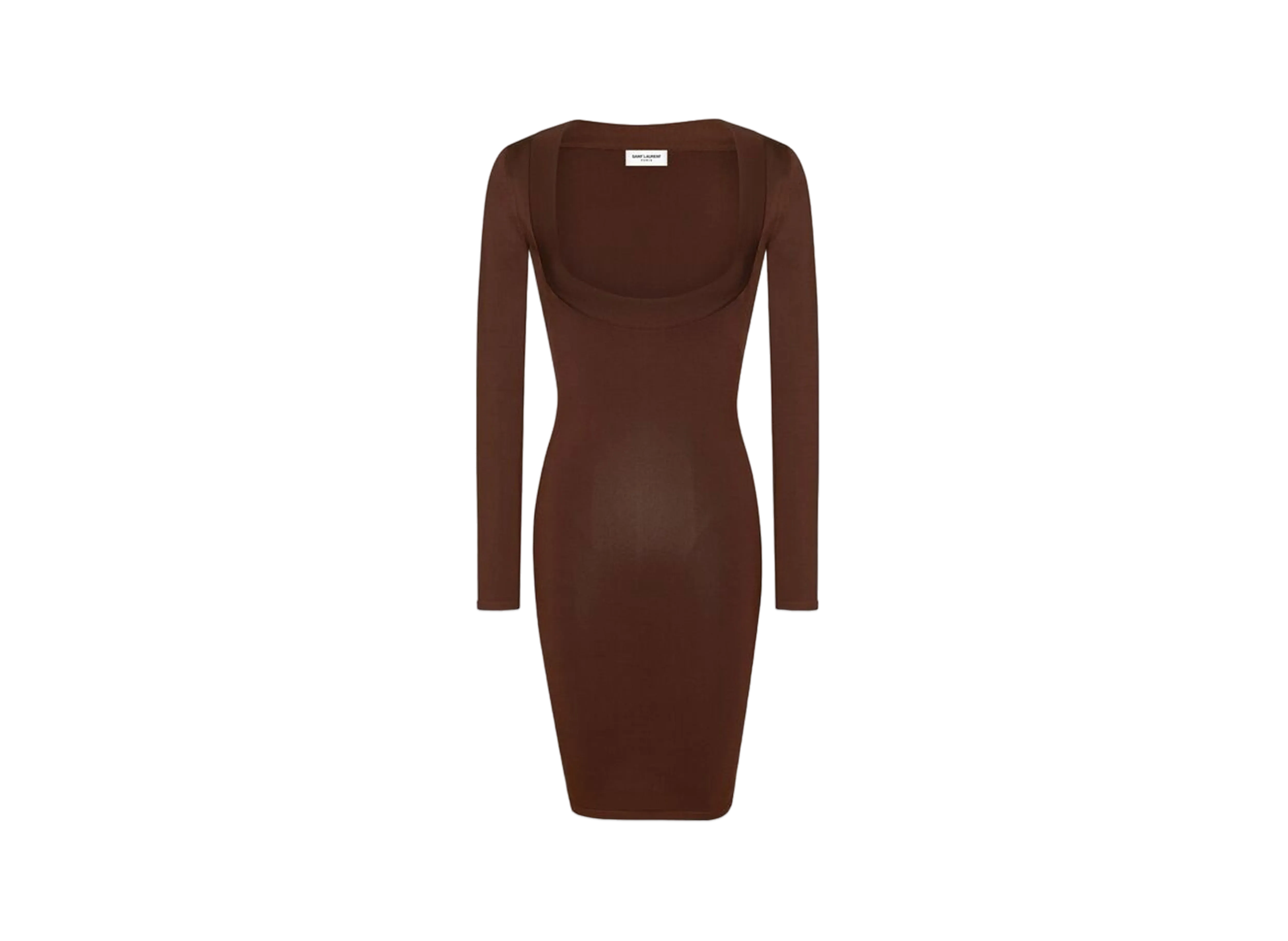 Saint Laurent Women's Decollete Dress in Knit "Chocolat"