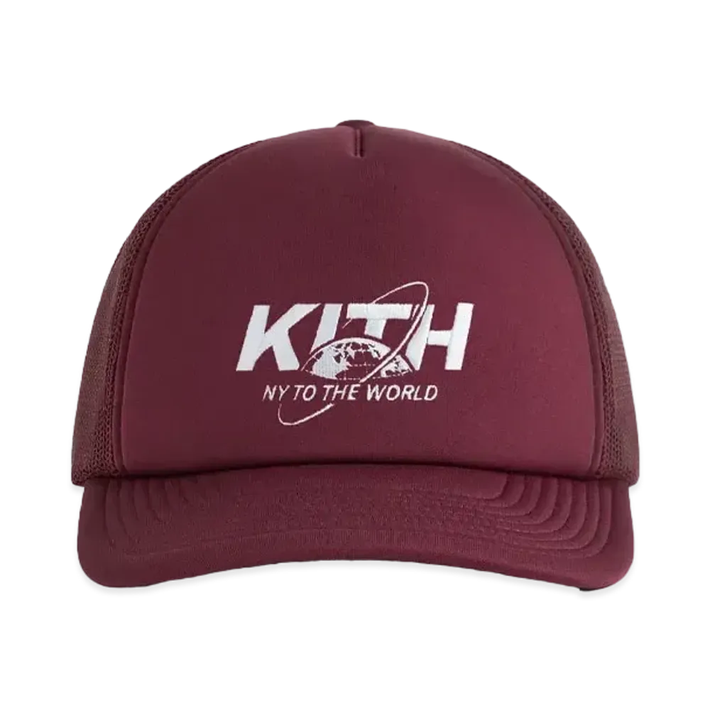 Kith NY To The World Nolan Trucker Hat "Magma"