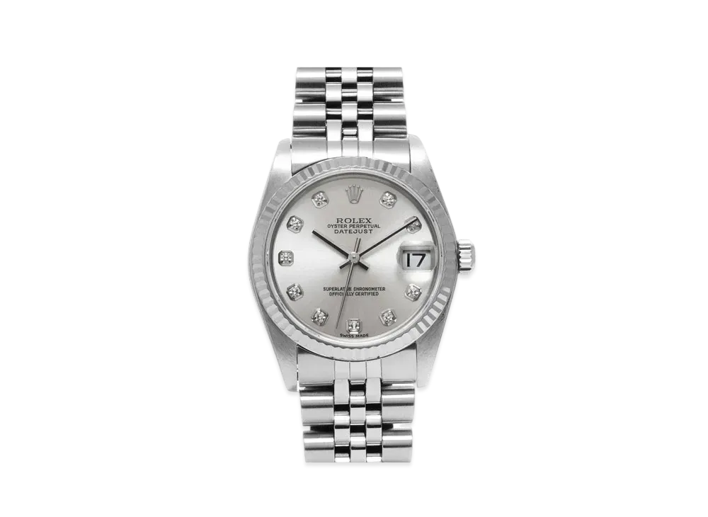 ROLEX Datejust 10P Diamonds "Silver/Stainless Steel/White Gold"