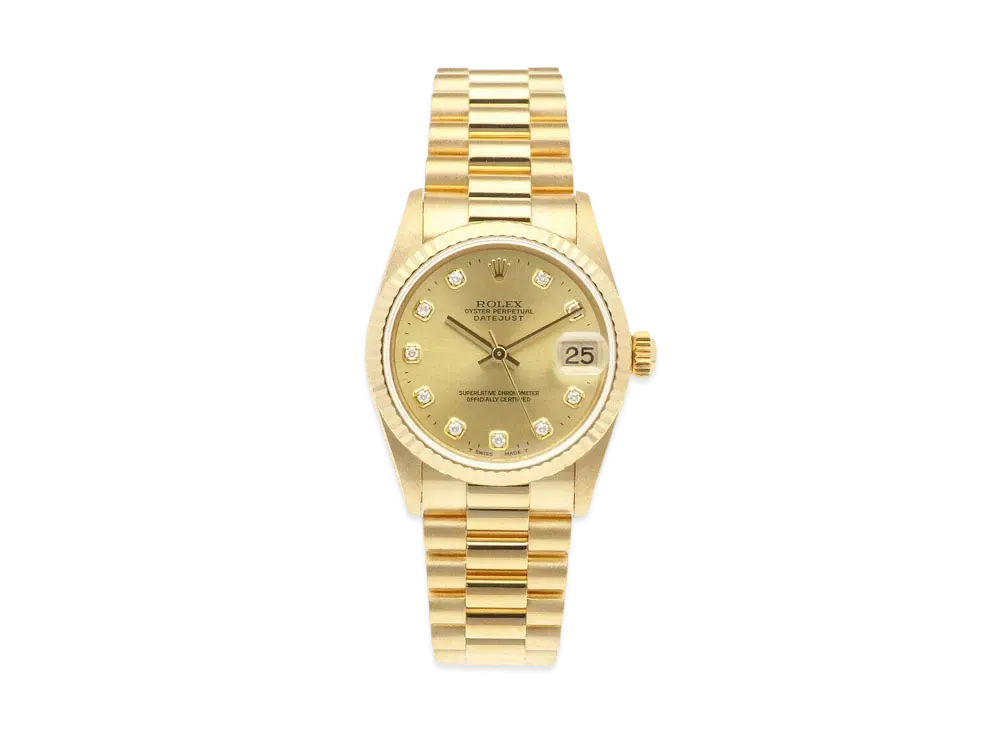ROLEX Datejust 10P Diamonds "Champagne/Yellow Gold"