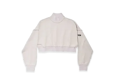 BALENCIAGA Women's Large Cropped Sweater "Off White"