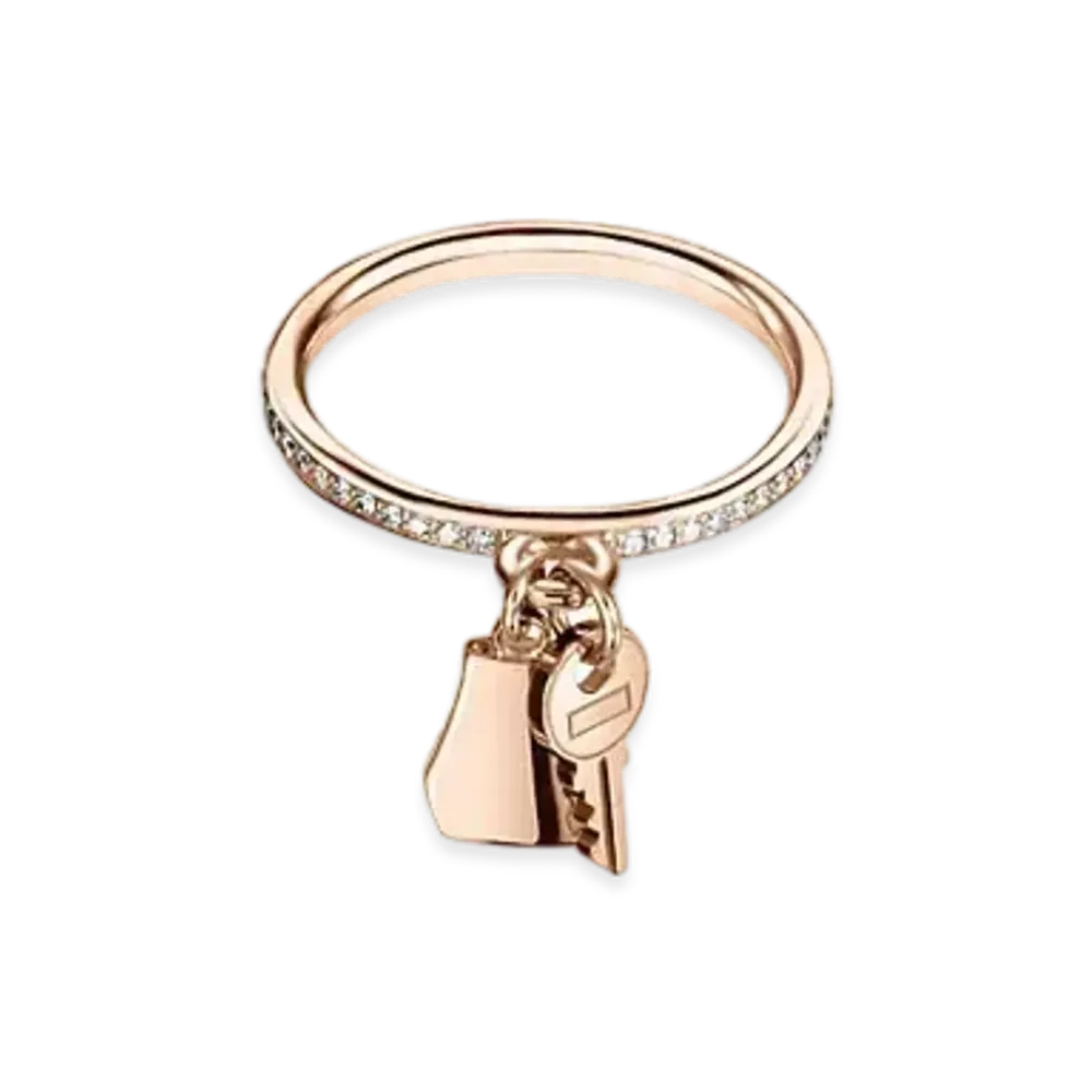 Hermes Kelly Clochette Ring PM "Pink Gold/Diamond"