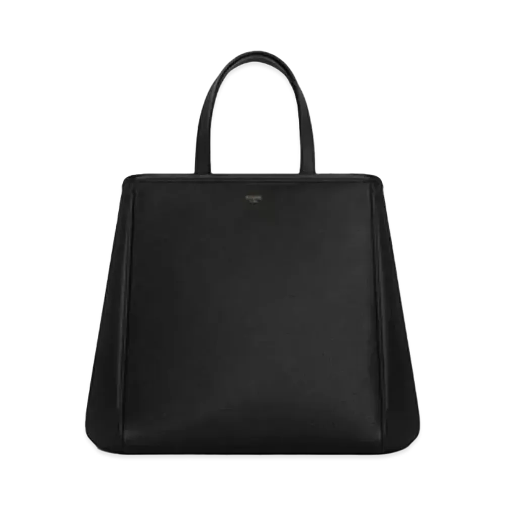 CELINE Small Folded Cabas in Grained Calfskin "Black"