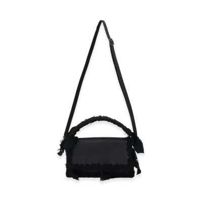 Y's Braided String Leather Shoulder Bag "Black"