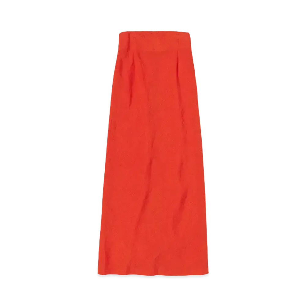 AURALEE Linen Silk Tweed Skirt "Red"